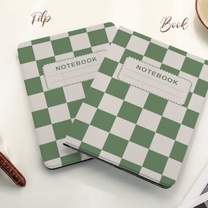 Green With White Plaid iPad Case with Apple Pencil Holder, For iPad 9 Mini 6 iPad Pro 2022, iPad Air 4/5th Pro 11 12.9 2020/21