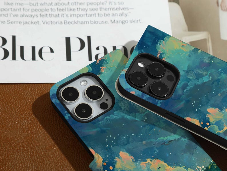 Aurora Borealis Night Personalised Flip iPhone Case, Custom Wallet for