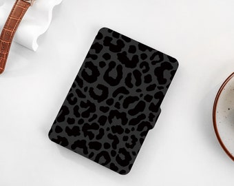 Black Leopard Print Personalized kindle Case, All-new Kindle Case, Custom Name kindle Cover for Kindle Paperwhite1/2/3/4, Kindle 2019-2022