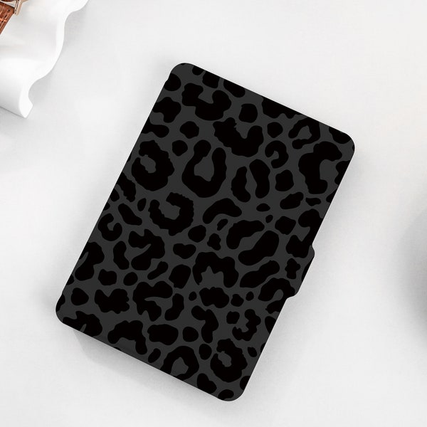Black Leopard Print Personalized kindle Case, All-new Kindle Case, Custom Name kindle Cover for Kindle Paperwhite1/2/3/4, Kindle 2019-2022