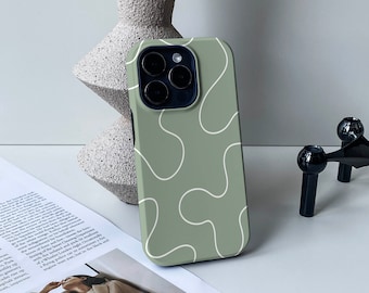 Matcha Line Art iPhone Case, iPhone 17 Case, 16 Pro, 15 Pro Max Case, 14, 13 Pro Max, Cute iPhone Case, iPhone X XR case, Personalised Case