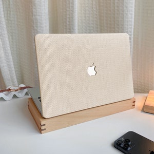 Vanilla Ice Cream Weaving MacBook Shell Case Cover For New MacBook M1 Pro 14 M1 Air 13 A2338, A2337 Macbook Pro 15 16 Case, Apple Laptop