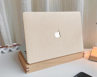 Vanilla Ice Cream Weaving MacBook Shell Case Cover For New MacBook M1 Pro 14 M1 Air 13 A2338, A2337 Macbook Pro 15 16 Case, Apple Laptop
