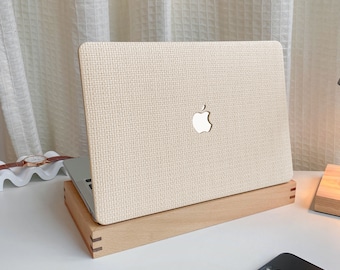 Vanilla Ice Cream Weaving MacBook Shell Case Cover For New MacBook M1 Pro 14 M1 Air 13 A2338, A2337 Macbook Pro 15 16 Case, Apple Laptop