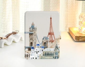 French Tower Personalized kindle Case, All-new Kindle Case, Custom Name kindle Cover for Kindle Paperwhite 1/2/3/4, Kindle 2019, 2022