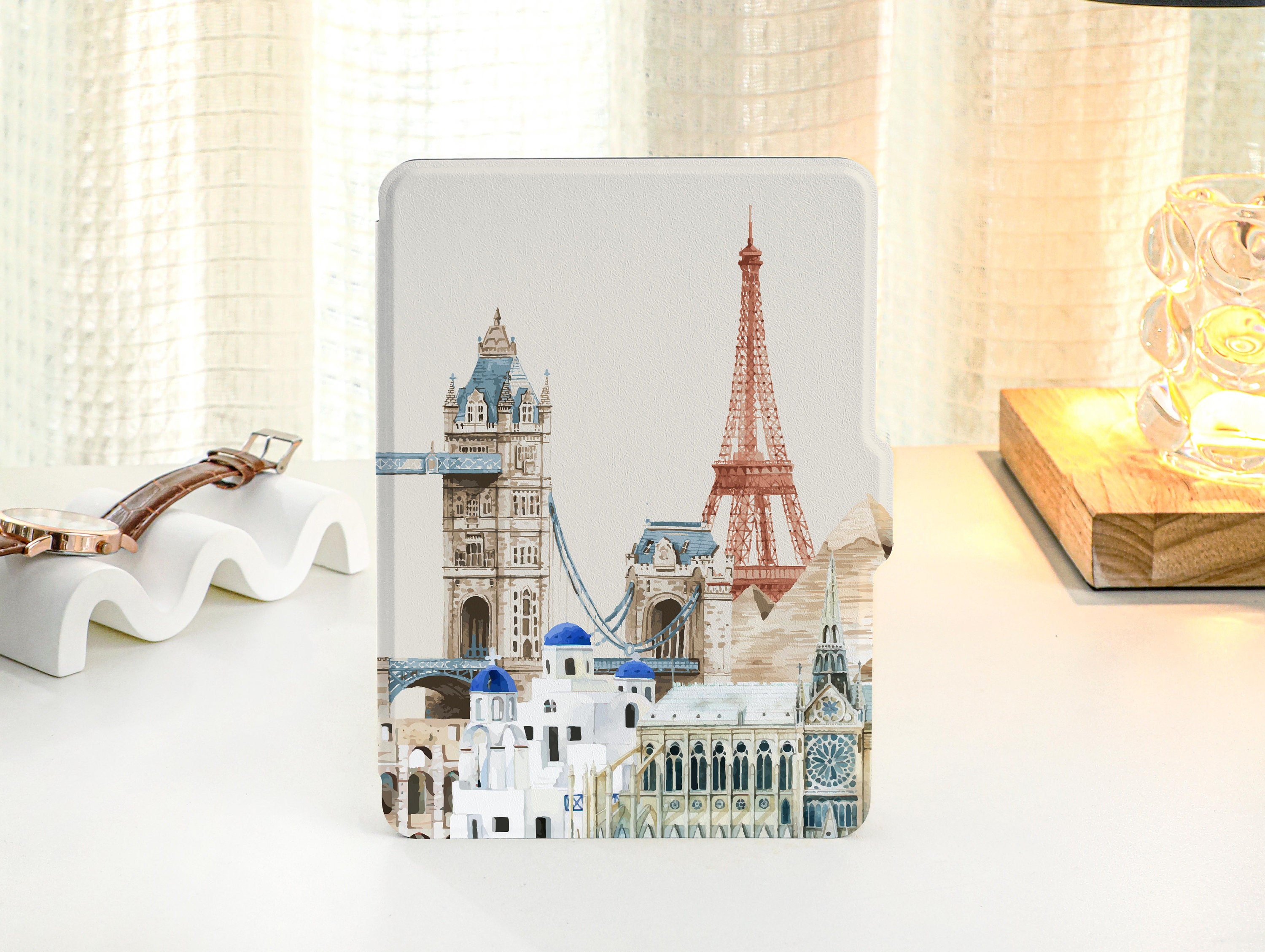 French Tower Personalized kindle Case, All-new Kindle Case, Custom Name kindle Cover for Kindle Paperwhite 1/2/3/4, Kindle 2019, 2022