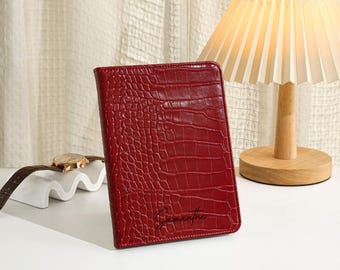 Crocodile Print in Red Vegan Leather Kindle Case, Kindle Cover For 2024 kindle 11th Gen Kindle Paperwhite 12th Gen, Custom Kindle Cases