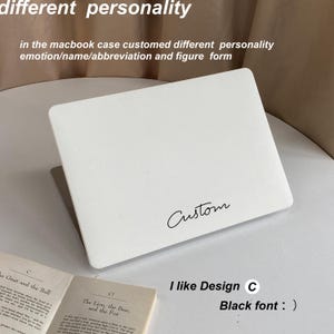 Ivory White Leather MacBook Case Decal Cover For New MacBook M1 Pro 14 M1 Air 13 Pro 13 Custom Name Case MacBook Pro 16 15 afbeelding 3