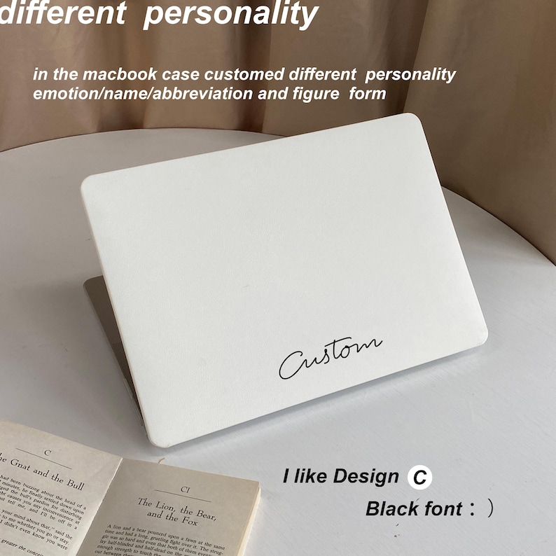 Ivory White Leather MacBook Case Decal Cover For New MacBook M1 Pro 14 M1 Air 13 Pro 13 Custom Name Case MacBook Pro 16 15 afbeelding 3