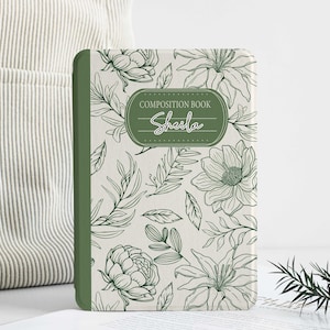 Green Flower Notebook Kindle Case, 2024 All-new Kindle Case, Custom Kindle Cover for Kindle Paperwhite 10th 11th 12th Kindle 2019-2022