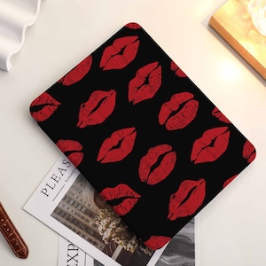 Dark Red Lips iPad Case with Apple Pencil Holder, For iPad 9 Mini 6 iPad Pro 2022, iPad Air 4/5th Pro 11 12.9 2020/21