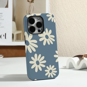 Little Blue Daisy Personalised iPhone Case, Magsafe Case for iPhone 14 13 Pro, 13 Pro Max, 11 12 Pro Max, XR X Case, Wireless Charging Case
