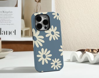 Little Blue Daisy Personalised iPhone Case, Magsafe Case for iPhone 14 13 Pro, 13 Pro Max, 11 12 Pro Max, XR X Case, Wireless Charging Case