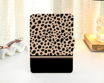 Black Leopard Print Personalized kindle Case, All-new Kindle Case, Custom Name kindle Cover for Kindle Paperwhite 1/2/3/4, Kindle 2019, 2022