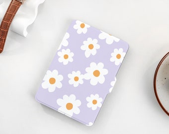 White Flower Purple Personalized kindle Case, All-new Kindle Case, Custom Name kindle Cover for Kindle Paperwhite 1/2/3/4, Kindle 2019, 2022