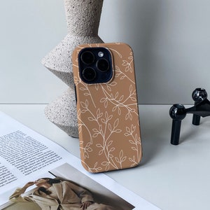 Camel Leaf Line iPhone Case, iPhone 14, 13 Pro, 13 Pro Max, 11, 12 Pro Max / 12 & 11 Pro, iPhone XR X Case, Personalised Case