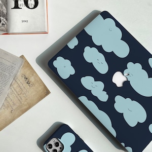 Fluffy Cloudscape MacBook Shell Case Decal Cover For New MacBook M1 Pro 13 M1 Air 13 A2338, A2337 Macbook Pro 15 16 Case, Apple Laptop