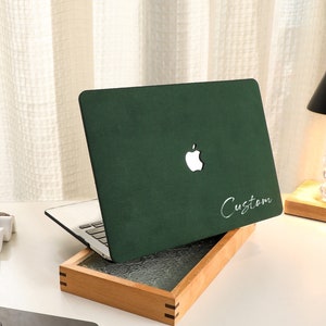 Peacock Green Brushed Leather MacBook Shell Case Cover for New MacBook ...