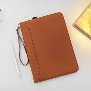 Vintage Brown Leather iPad Case with Apple Pencil Holder, For iPad 9 Mini 6 iPad Pro 2022, iPad Air 4/5th Pro 11 12.9 2020/21