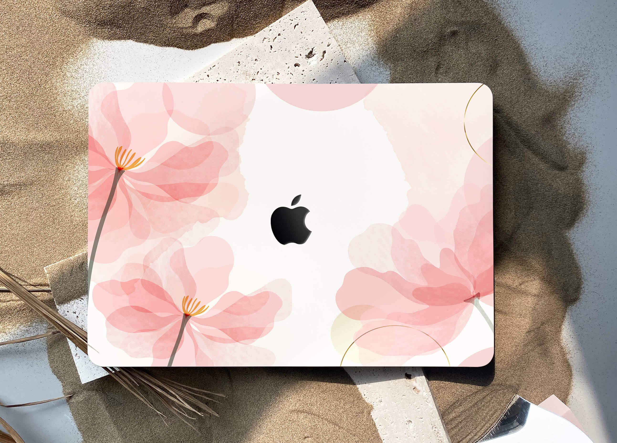 Watercolor Flowers MacBook Shell Case Decal Cover for New MacBook