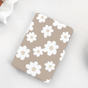 White Flower Coffee Personalized kindle Case, All-new Kindle Case, Custom Name kindle Cover for Kindle Paperwhite 1/2/3/4, Kindle 2019, 2022