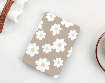 White Flower Coffee Personalized kindle Case, All-new Kindle Case, Custom Name kindle Cover for Kindle Paperwhite 1/2/3/4, Kindle 2019, 2022