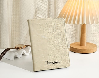 Beige Crocodile Pattern Vegan Leather Kindle Case, Kindle Cover For 2024 kindle 11th Gen Kindle Paperwhite 12th Gen, Custom Kindle Cases
