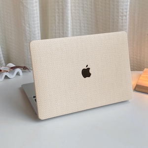 Vanilla Ice Cream Weaving MacBook Shell Case Cover For New MacBook M1 Pro 14 M1 Air 13 A2338, A2337 Macbook Pro 15 16 Case, Apple Laptop