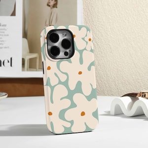 Abstract Flower Personalised iPhone Case, Magsafe Case for iPhone 14 13 Pro, 13 Pro Max, 11 12 Pro Max, XR Case, Wireless Charging Case
