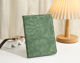 Green Pattern Vegan Leather Kindle Case, Kindle Cover For 2024 kindle 11th Gen Kindle Paperwhite 12th Gen, Stamping Kindle Cases