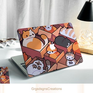 Cartoon Cat Formation MacBook Shell Case Decal Cover For New MacBook M1 Pro 13 M1 Air 13 A2338, 2337 Macbook Pro 14 15 16 Case, Apple Laptop