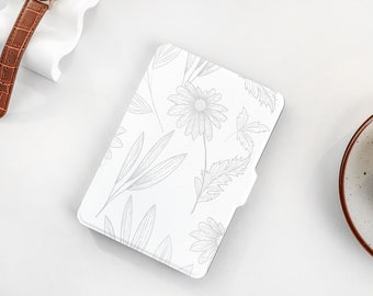 White Tree Leaves Personalized kindle Case, All-new Kindle Case, Custom Name kindle Cover for Kindle Paperwhite 1/2/3/4, Kindle 2019, 2022