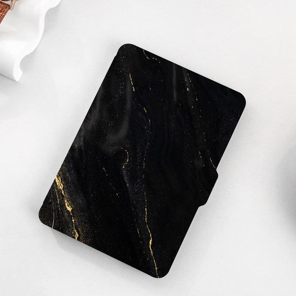 Black Liquid Marble Personalized kindle Case, All-new Kindle Case, Custom Name kindle Cover for Kindle Paperwhite 1/2/3/4, Kindle 2019, 2022