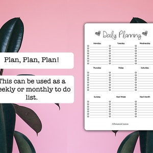 Planner Page, To Do List, Productivity Planner, To Do List Printable Template.