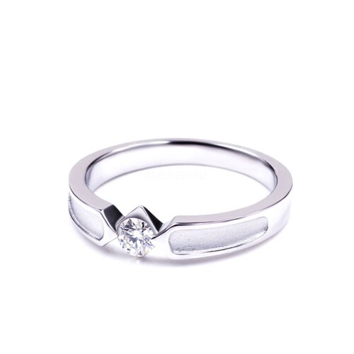 18K shops White Gold Finish 0.25CT Diamond Moissanite Ring Unique Bridal Wedding Rings for her Vintage Crystal Statement Ring Engagement Solitaire