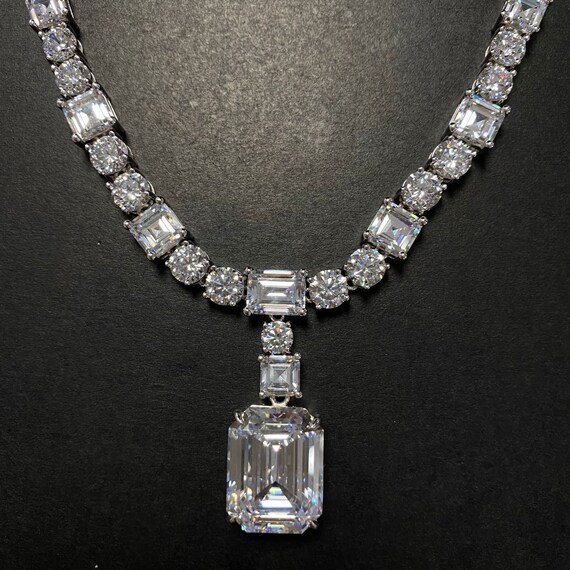 Luxury Cz Diamond Full Eternity Crystal Necklace For Women | Etsy