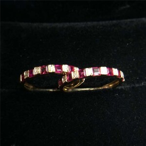 Vintage 18k gold South Africa real diamond 0.7ct Natural Red Ruby Wedding Band | Unique Art Deco Real Ruby Promise Ring Engagement Ring