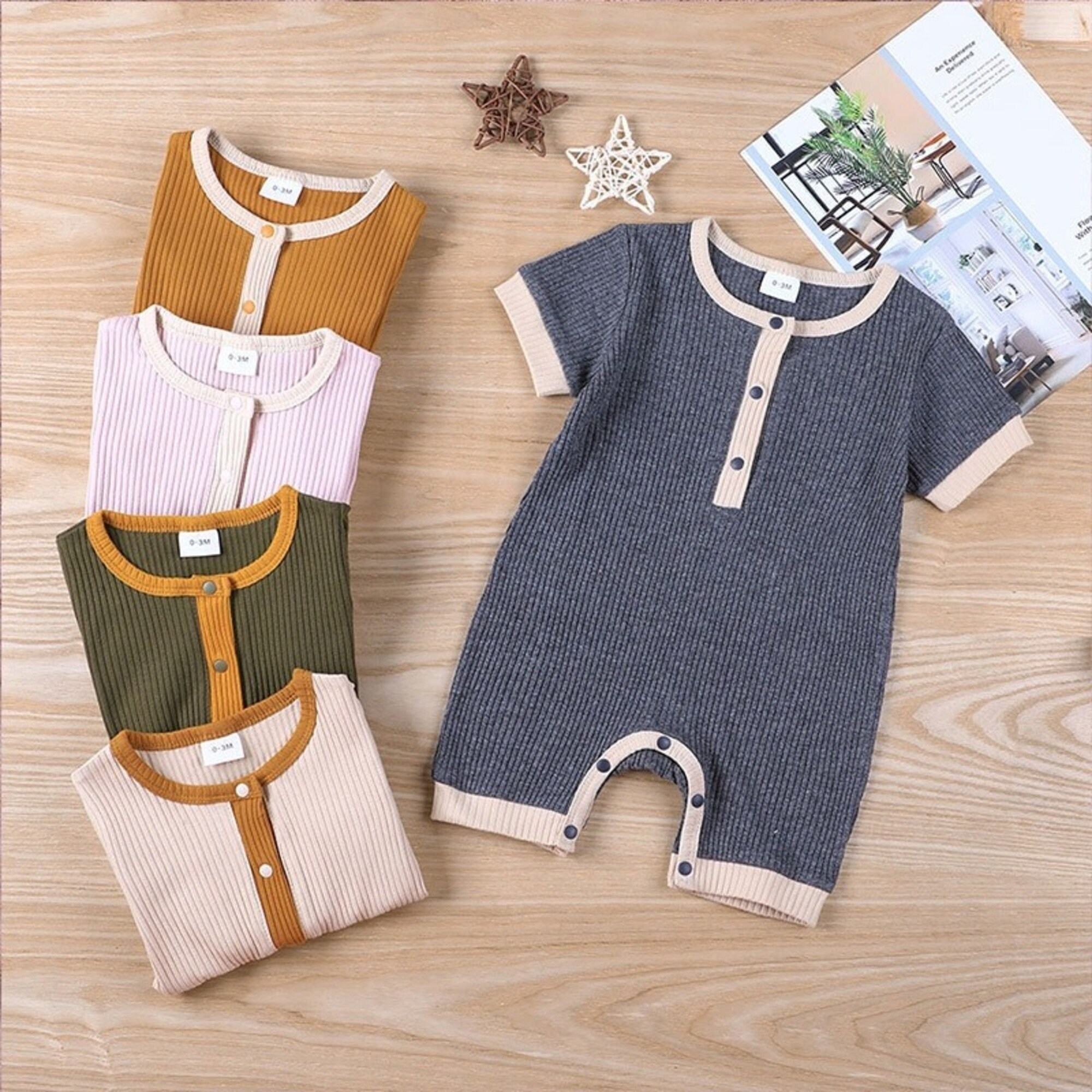 Summer Baby Boy Clothes Cotton Linen Short Sleeve Infant Etsy