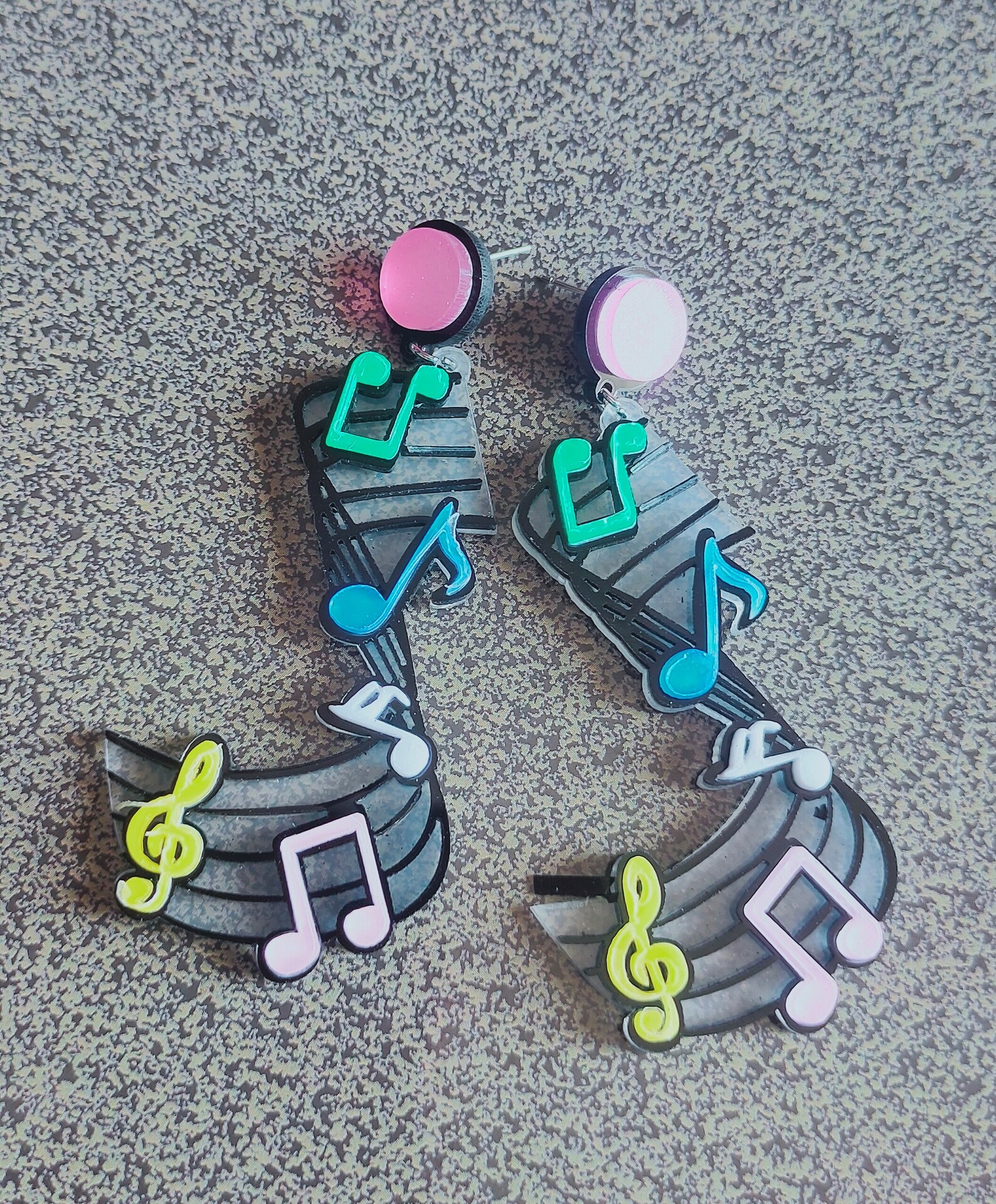 Musical note Earrings Music Earrings Long Dangle Earrings Etsy