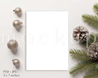 5 x 7 Christmas Card Mockup | Holiday Card Mockup | Christmas Party Invite Mockup