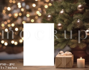 5 x 7 Christmas Card Mockup | Holiday Card Mockup | Christmas Party Invite Mockup