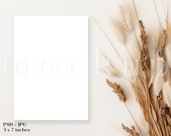 5 x 7 Neutral Invitation Mockup | Greeting Card Mockup | Wedding Invite Mockup | Birthday Card Mockup