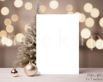 5 x 7 Christmas Card Mockup | Holiday Card Mockup | Christmas Party Invite Mockup