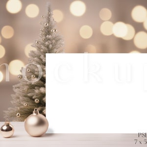 Maqueta de tarjeta navideña de 7 x 5 / Maqueta de tarjeta navideña / Maqueta de invitación a fiesta de Navidad