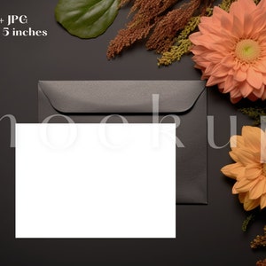 7 x 5 Halloween Card Mockup | Fall Floral Card Mockup | Halloween Party Invite Mockup