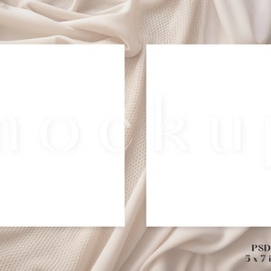 5 x 7 neutrale uitnodiging voor- en achterkant | Mockup wenskaart | Mockup bruiloftuitnodiging | Mockup verjaardagskaart