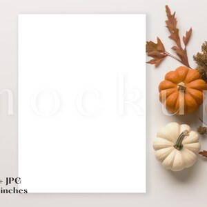 5 x 7 Fall Card Mockup | Halloween Pumpkin Card Mockup | Halloween Party Invite Mockup