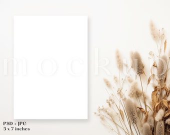 5 x 7 Neutral Invitation Mockup | Greeting Card Mockup | Wedding Invite Mockup | Birthday Card Mockup
