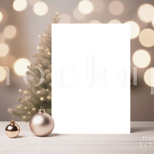 Maqueta de tarjeta navideña 5 x 7 / Maqueta de tarjeta navideña / Maqueta de invitación a fiesta de Navidad