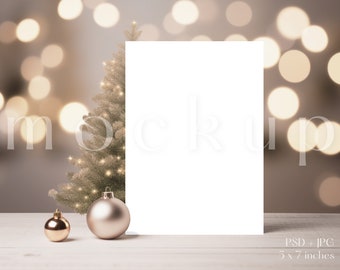 5 x 7 Christmas Card Mockup | Holiday Card Mockup | Christmas Party Invite Mockup
